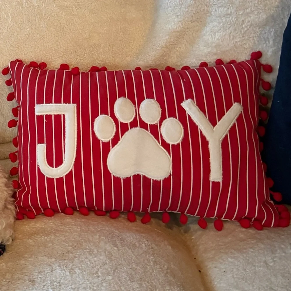 Red and White Striped Joy Pillow Target